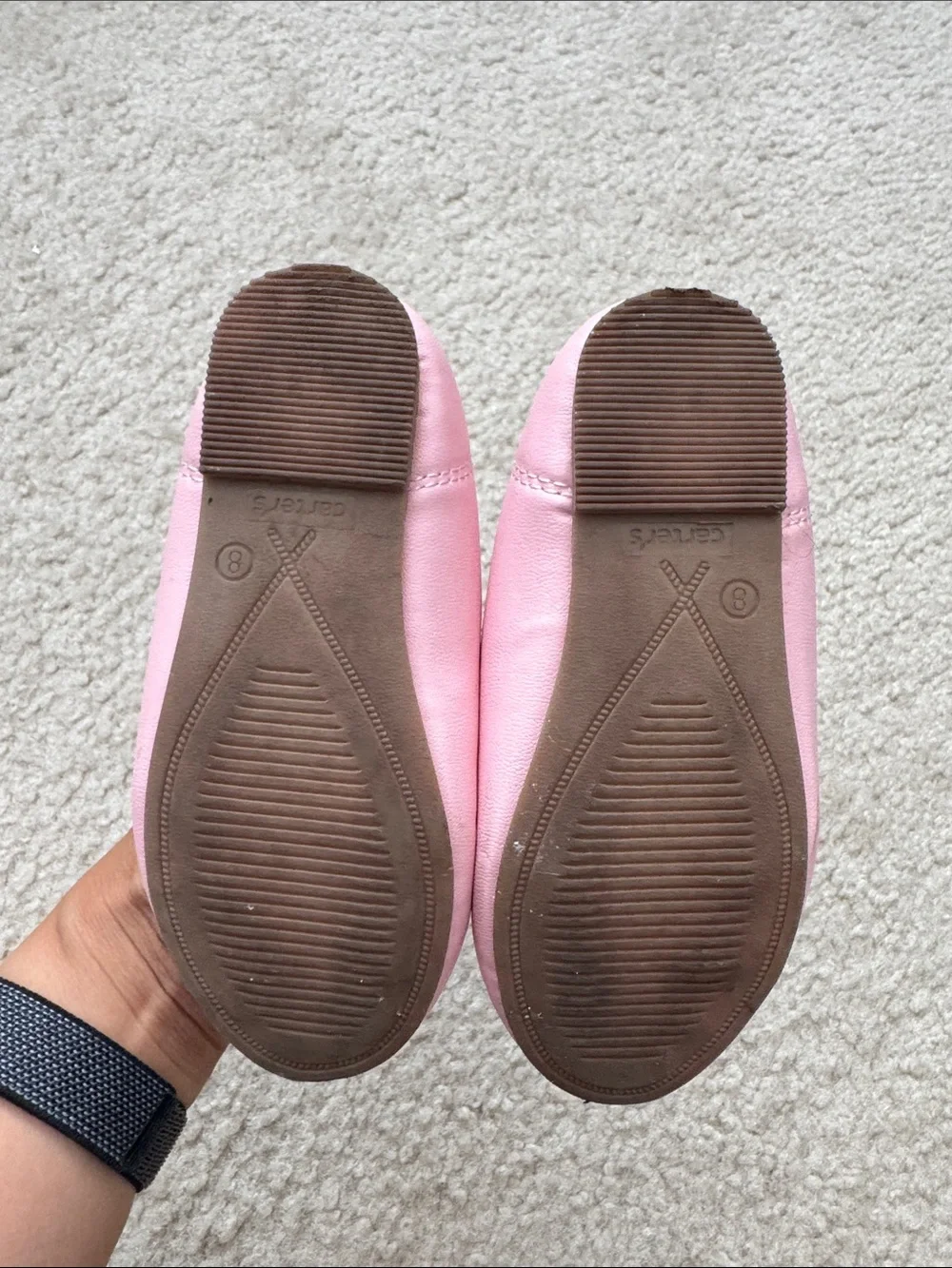 Carter's Pink Heart Mary Jane Ballet Flats - size 8